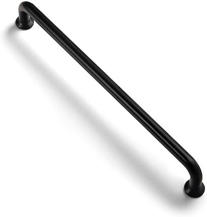Yanxia Set of 12 -Sleek 7 9/16" Center to Center Matte Black Cabinet Handles - Modern and Minimalist Hardware for Stylish Home Enhancement, Black