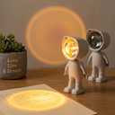 Premium Sunset Projection Lamp,Adjustable Brightness Touch Control LED Night Light,360 Rotating Astronaut Design Ambient Light for Bedroom Decor, Party, Photography,Rechargeable & USB Powered