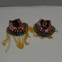 PH PandaHall 1 Pair Rivet Tassel Epaulets, Punk Shoulder Epaulettes with Metal Tassel Chains Colorful Rivet Shoulder Boards Badge for Men Women Costume Uniform Accessories