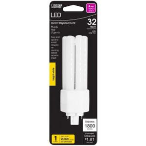 Feit Electric PL GX24Q-3 4-Pin LED Light Bulb Bright White 32 Watt Equivalence 1 pk