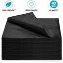 DEAYOU 40 PCS Disposable Massage Table Sheets, Non Woven Fabric Spa Bed Sheets, Breathable Lash Bed Cover for Tattoo, Beauty Salon, Hotels, Travel, Esthetician, 31" x 70", Black