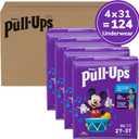 Pull-Ups Boys' Potty Training Pants, Size 2T-3T Training Underwear (16-34 lbs), 124 Count (4 Packs of 31)