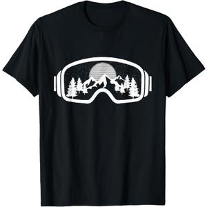 Ski Snowboard Shirt Goggles Skiing Snow Mountain Winter Gift T-Shirt, S