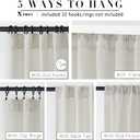 Linen Cotton Farmhouse Curtains for Living Room, Cream Off White Natural Fabric Semi Sheer Curtains 84 Inches Long, Neutral Ivory Boho Pleated Bedroom Bay Window Curtain Drapes 84 Length 2 Panels Set