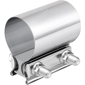 EVIL ENERGY 2.5 Inch Exhaust Clamp,2 1/2" Butt Joint Band Clamp Sleeve Coupler Stainless Steel for Pipes,Mufflers,Catalytic Converters 2PC
