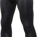 SPVISE Black Men's Compression Pants Leggings Sports Tights Cool Dry Athletic Baselayer Active Pants Workout Running Yoga Gym, X-Large (Black, XL)