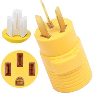 NEMA 10-50P to 14-50R EV Charger Adapter, 240V 50A 3 Prong to 4 Prong Plug, 50A Stove Oven Range to EV Generator Adapter 220/250V for Level 2 EV Charging, Tesla, RV, Portable Generator