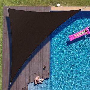ColourTree 12' x 12' x 17' Brown Right Triangle CTAPRT12 Sun Shade Sail Canopy Mesh Fabric UV Block UPF50 - Commercial Heavy Duty - 190 GSM 