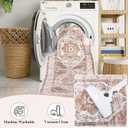 Ileading Vintage Runner Rug for Hallway,Machine Washable Carpet Runners with Rubber Backing,Non Slip Kitchen Floor Mat for Entryway Bedroom Laundry Living Room(Beige&Orange 2x8ft)