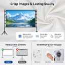 120 Inch Projector Screen with Stand, Portable Outdoor Movie Screen 16:9 4K HD Wrinkle-Free Projection Screen, Lightweight Indoor Outdoor Projector Screen with Carry Bag for Backyard Movie Night