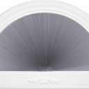 LUCKUP Arch Window Shades Half Circle Round Blackout Pleated Blinds (Radius: 24") Dual Color Semicircular Cellular Curtains, Easy Cut and Install, Grey-White