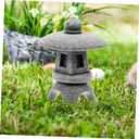 DOITOOL Simulated Stone Mini Pavilion Statue Miniature Garden Ornament Zen Garden Accessory Pagoda Statue Fish Tank Ornament Zen Decor Crafts Resin Sculpture Glass