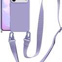 Compatible with iPhone 17 Pro Case with Lanyard Crossbody iPhone Case with Strap Adjustable Shockproof Drop Protection Silicone Phone Cover for iPhone 17 Pro 6.3 inch Lavender Purple