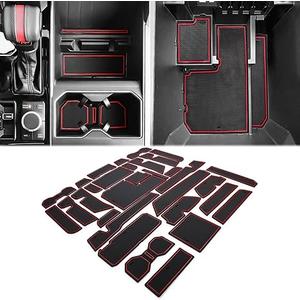 Auovo Cup Holder Insert Liners Compatible with Toyota Tundra Accessories 2026 2025 2024 2023 2022 Custom Non-Slip Cup Holder Door Pocket Liner Center Console Interior Mats (Dark Blue, 31-pc Set)