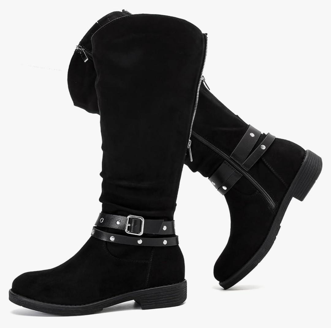 Luoika Women's Extra Wide Calf Knee-High Boots 9