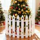 Extra Height 16 Christmas Tree Fence, 24pcs Christmas Tree Gate, White Christmas Fence Decorations for Cat, Small Dog, Suit for Christmas, Birthday, Wedding Decoration