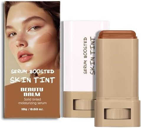 Beauty Balm Serum Boosted Skin Tint Stick – Face Tint Balm Foundation with Serum Benefits, Buildable Hydrating Coverage, Moisturizing Concealer Stick for Glowing Skin & Flawless Finish (3#, 1)
