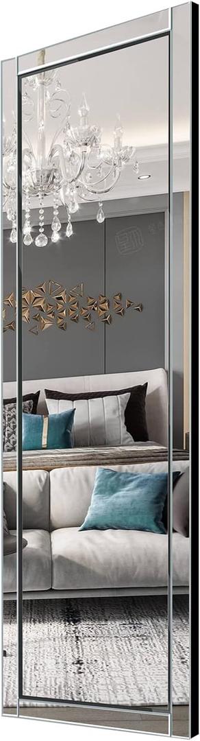Syndra 65x24 Full Length Wall Mirror, Large Floor Rectangle Mirrors with Reflect Frame, Wall Mounted/Over Door Hanging, Full Body Mirror for Bathroom, Bedroom, Dressing Room & Gym Wall Decor