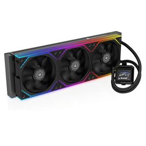 FW360 SE ARGB V2 360mm AIO CPU Liquid Cooler with 2" LCD Screen, 3 x TL-M12Q 120mm ARGB Daisy-Chain PWM Fans, 3000 RPM Pump, Intel LGA 1851/1700/1200/115X & AMD AM5/AM4, Black