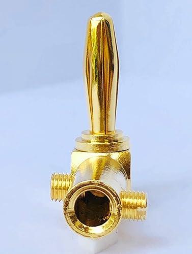 4mm Banana Plugs Right Angle 6 Pairs, 24k Gold Plated 90 Degree Speaker Connector (12Pcs)