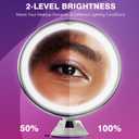 Auxmir 2026 Upgraded 30X Magnifying Mirror with Light, Makeup Mirror with 2-Level Lights, Portable Magnifying Mirror Suction Cup and Tweezers, 360 Swivel, Vanity Bathroom Mirror for Home Travel