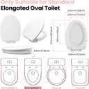 SS114 Elongated Toilet Seat Compatible with TOTO SS113/SS154/SS224/SS204, Soft Close Elongated Toilet Seat, Traditional Toilet Seat Replacement with Toilet Bolts and Nut - Cotton White