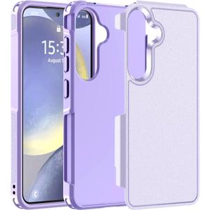 Hualele for Samsung Galaxy S24/S25 Plus Case,[Military Grade Protection] [Dropproof Shcokproof] Non-Slip Grip Dual Layer Rugged Heavy Duty Galaxy S24 S25 Plus Phone Case,Light Purple