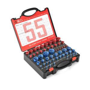 VEXTHYX 55Pcs Thread Checker, Nut and Bolt Measuring Tool(25 Metric & 30 Standard), Bolt Size and Thread Gauge Finder with Storage Box, Suitable for inspecting in Narrow and Tricky Areas