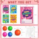 OCHIDO 28 Packs Kids Valentine's Day Greeting Cards with Squeeze Ball Set, Valentine Exchange Cards for Girls Boys School Class Prizes, Stretchy Balls Sensory Squeeze Toys, Bulk, Valentine Party Favor