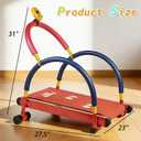 Easy Playhouse: Kids Treadmill - Red & Blue, Manual Self-Propelled Motion, Foam Handlebars, Walk & Jog Pad, Exercise Equipment, LED Display, 150lb Cap