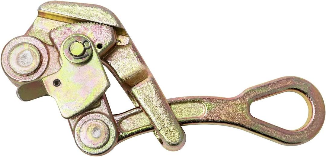 QWORK 1 T Cable Grip Wire Grip Steel Rope Jaw Puller for Wire Rope, Pulling 2204 Lbs