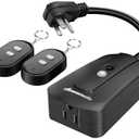 DEWENWILS Remote Control Outlet with 2 Wireless Remotes, Weatherproof Remote Control Light Switch, 15 amp Heavy Duty Remote Controlled Light Switch, 100 FT, No Interference, UL Listed