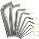 6mm L-Shaped Hexagonal Wrench Tool,Hand Tools Hex Keys Wrenches,Steel Nickel-Plated,Silver,Pack of 24 Pcs