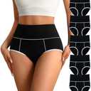 K-CHEONY High Waisted Cotton Underwear for Women Tummy Control Ladies Panties Breathable Full Coverage 5Pack XL