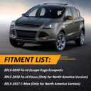 D-Lumina LED Mirror Lights Sequential Amber Compatible with 2013-2018 Fo-rd Kuga Escape Ecosports, 2012-2018 Focus, 2013-2017 C-Max, Smoked Lens Side Mirror Turn Signal Light Side Marker Blinker