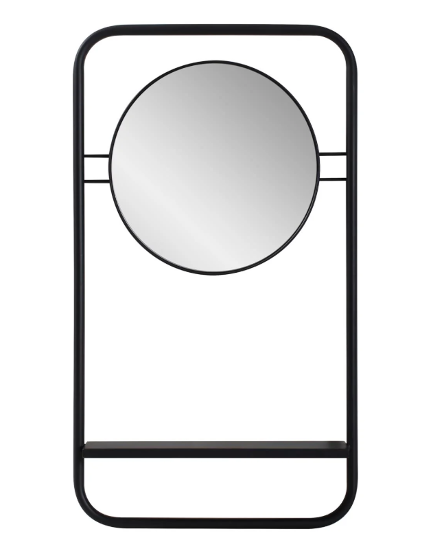 Collins Mirror with Shelf - Sleek Industrial Design, Rectangular Shape, Easy Hanging & Stylish Functionality