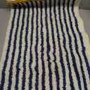 GIB Bathroom Rugs Mat 32" x 20", Extra Soft Absorbent Plush Fluffy Bath Rugs, Non-Slip Washable Bath Mats for Bathroom Floor Shower Home Decor Accessories, Blue & White Striped with Yellow Accents