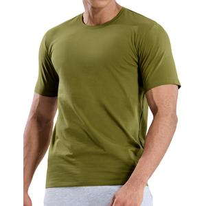 MIER Mens Crewneck Tshirts Classic Fit Cotton Short Sleeve Summer Athletic Tee Tops for Men, Olive Green, XXL (Green, XXL)