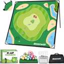 Bearwill Golf Chipping Game 70×70'', Outdoor Backyard Game Beach Golf Game for Adults, Large Chipping Mat with 32 Velcro Balls, Heavy-Duty Metal Base, Golf Gifts for Golfers