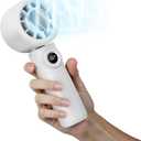 CIVPOWER Handheld Fan: Portable Small Ice Cooling Plate- 4000mAh Rechargeable 100 Gear High-Speed Turbo 10500 RPM - Personal Foldable Battery Operated for Travel Indoor Outdoor Women Men (White)