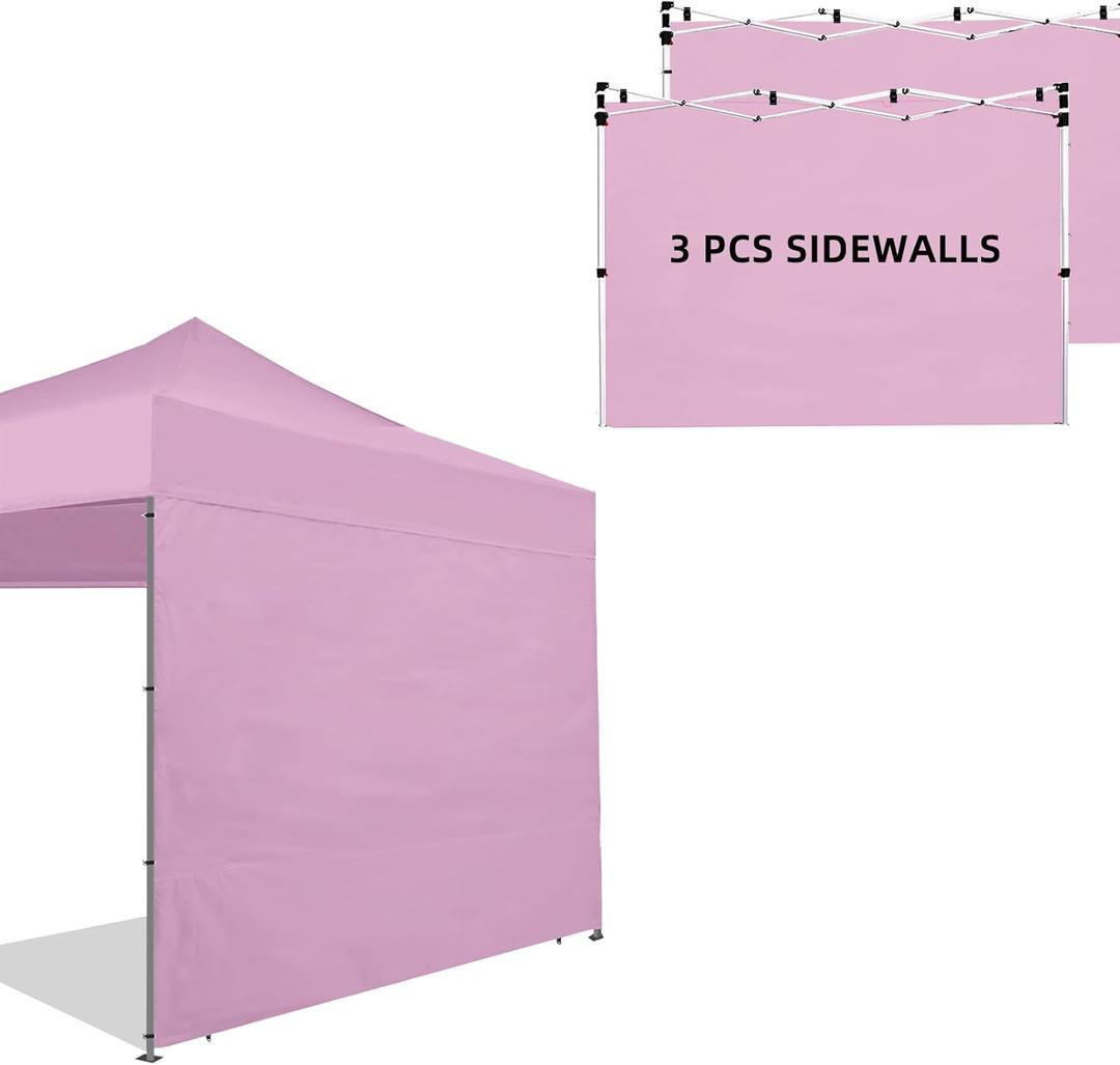 Canopy Tent Sidewalls for 1010 Pop Up Canopy, 3 Pack Instant Canopy Sunwall, Waterproof and UV Protection Canopy Shade Wall, Straight Leg Canopy Sidewalls 3 PCS Only (LightPink)