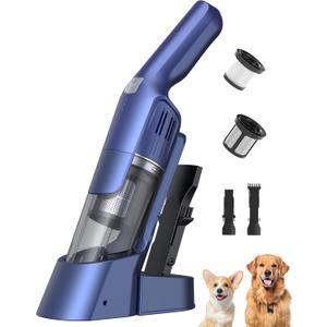 Handheld Vacuum Cordless, 24KPA Powerful, Rechargeable, Charging Dock, Ergonomic Handle, 2-in-1 Crevice Tool, 1.8lb Portable Vacuum Cleaner with 2-Speed for Car, Portable Car & Pet Hair Vacuum