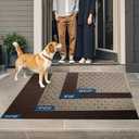Mibao Front Door Mat Indoor Outdoor Entrance, Dirt Trapping Waterproof All-Season, All-Weather Doormat, Non-Slip Durable Natural Rubber Low Profile Easy Clean Patio Entrance Mat, 36" x 24", Coffee