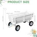 All-Terrain Cargo Wagon - White Flower Girl Wagon Pull Along with Removable Wooden Side Panels, Big Tires and Wide Grip Handle for Weddings, 33' L x 15.7' W x 19.6' H