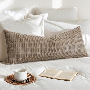 OTOSTAR Corduroy Decorative Lumbar Throw Pillow Cover 14x36 Inch Super Soft Boho Striped Rectangle Pillow Covers Case Modern Cushion Covers for Sofa Couch Bedroom Car Decor Brown OTOSTAR Corduroy Decorative Lumbar Throw Pillow Cover 14x36 Inch Super Soft Boho Striped Rectangle Pillow Covers Case Modern Cushion Covers for Sofa Couch Bedroom Car Decor Brown