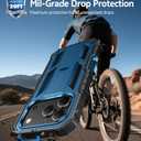 FNTCASE for iPhone 17 Pro Case: Military Grade Drop Proof Protection Mobile Cover with Kickstand | Matte Textured Rugged Shockproof TPU | Protective Sturdy iPhone 17 Pro Phone Cases 2025 - Blue