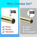 Curtain Rods for Windows 16 to 170 Inches Adjustable Length 1 Inch Diameter Window Curtain Rod with Aluminium Finials, Gold