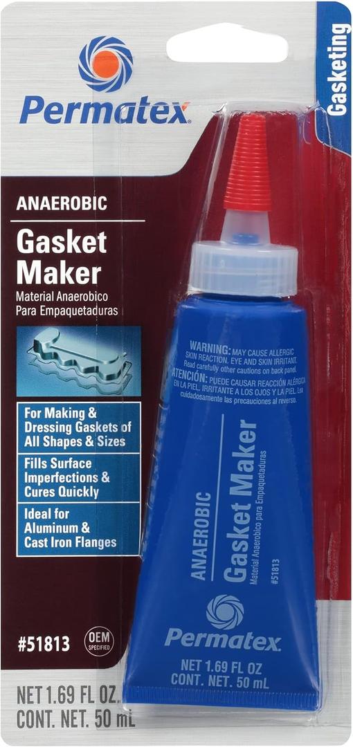 Permatex 51813 Anaerobic Gasket Maker, 50 ml Tube , Red