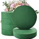6 Pcs Round Floral Foam Blocks, Plant Flower Foam, Large Dry and Wet Green Flower Foam for Artificial and Fresh Flower Arrangement, Florist Foam for DIY Crafts, Wedding, Party, Home Decor(7.87 Inch)