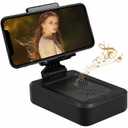 Mobile Phone Stand with Bluetooth Speaker, HD Wireless Speaker for Mobile Phone, Adjustable Desk Stand, Compatible with iOS and Android Smartphones, Suitable